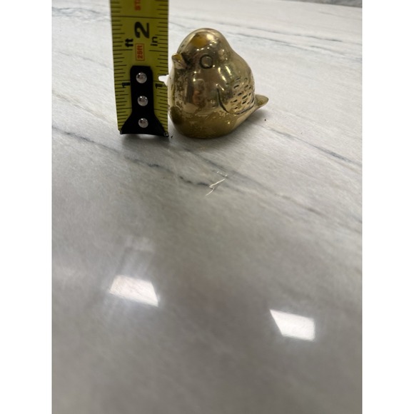 Vintage Mini Bird Sparrow 2.5" Brass Figurine Desk‎ Paperweight - Picture 2 of 9